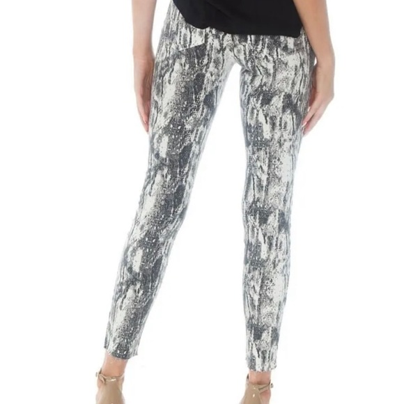 Pistola Black And White Snake Print Frayed Denim Size 27 - Picture 2 of 7